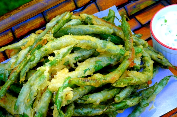 beer-battered green beans