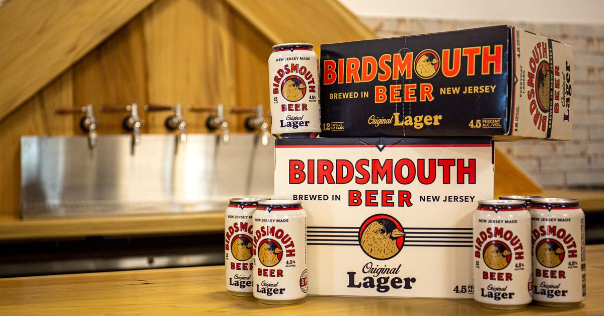 birdsmouth beer cans staged on taproom bar