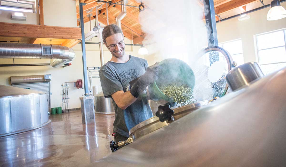 brewery worker in brewhouse