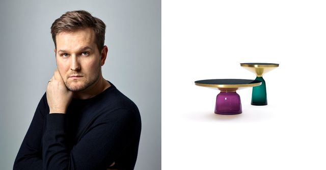 Portrait de Sebastian Herkner et tables basses Bell.