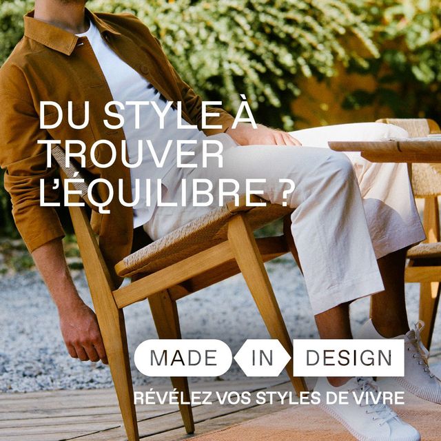 Style de vivre : l'essentialiste. En harmonie avec la nature, il privilégie une vie proche de ses valeurs en optant pour une existence rurale, éloignée de l'agitation urbaine. Engagé, il favorise les circuits courts et a transformé une ferme en une habitation moderne. Son intérieur, mariant des pièces de designers à du mobilier rustique, reflète sa simplicité et sa modernité. La C-Chair de Marcel Gascoin, rééditée par Gubi, a été choisie pour son design épuré, ses matières brutes, et son équilibre.