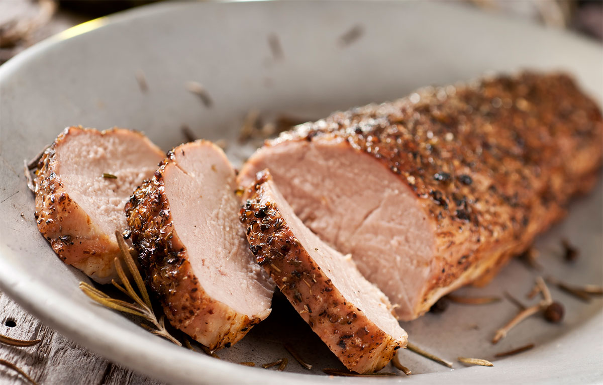 Roast Pork Tenderloin in Brown Ale with Raspberry Chipotle Cream Sauce